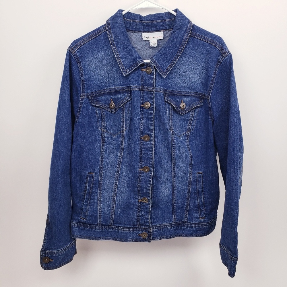 Style & Co Denim Medium Wash Blue Jean Jacket